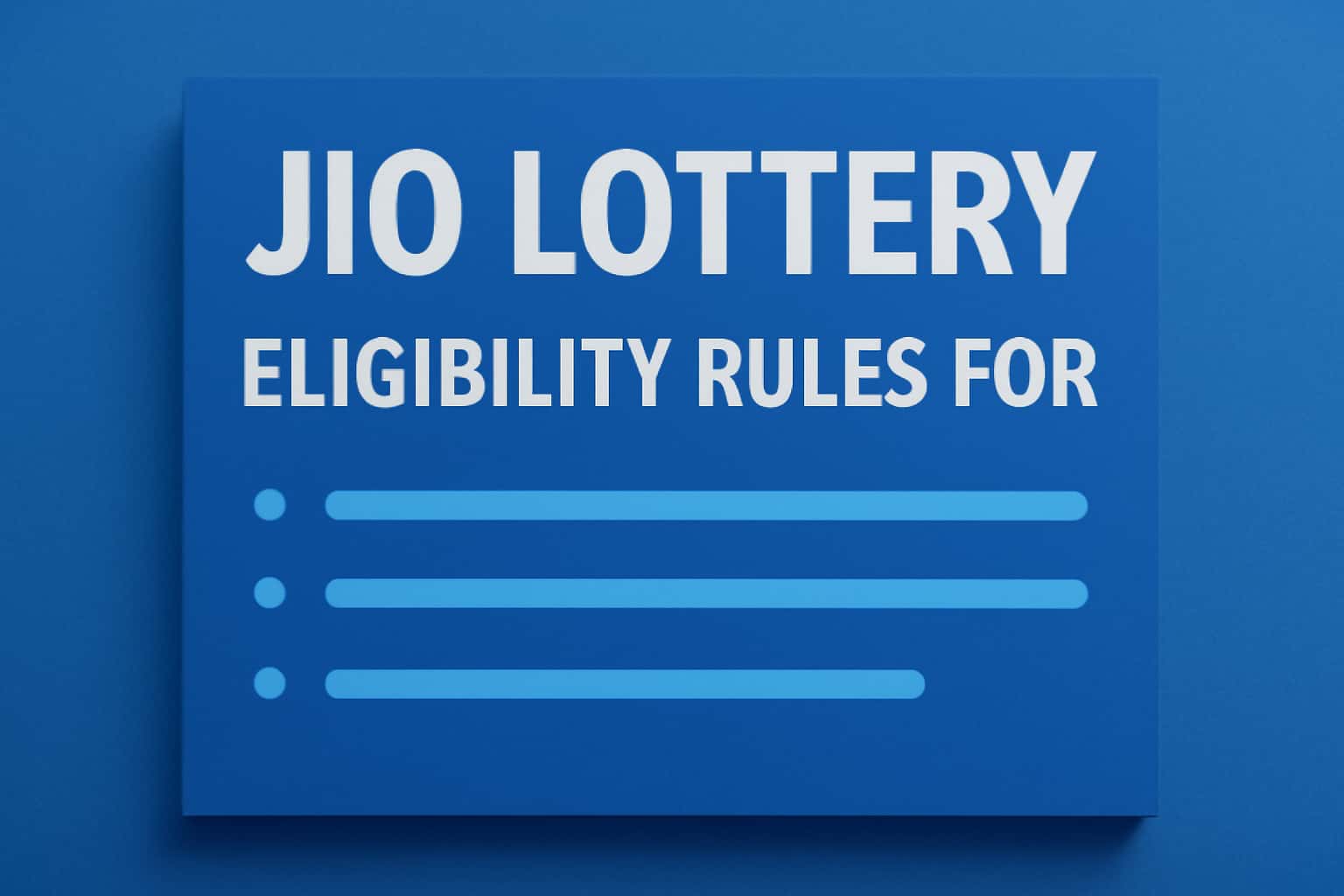 An informational scene showcasing eligibility rules for Jio Lottery.