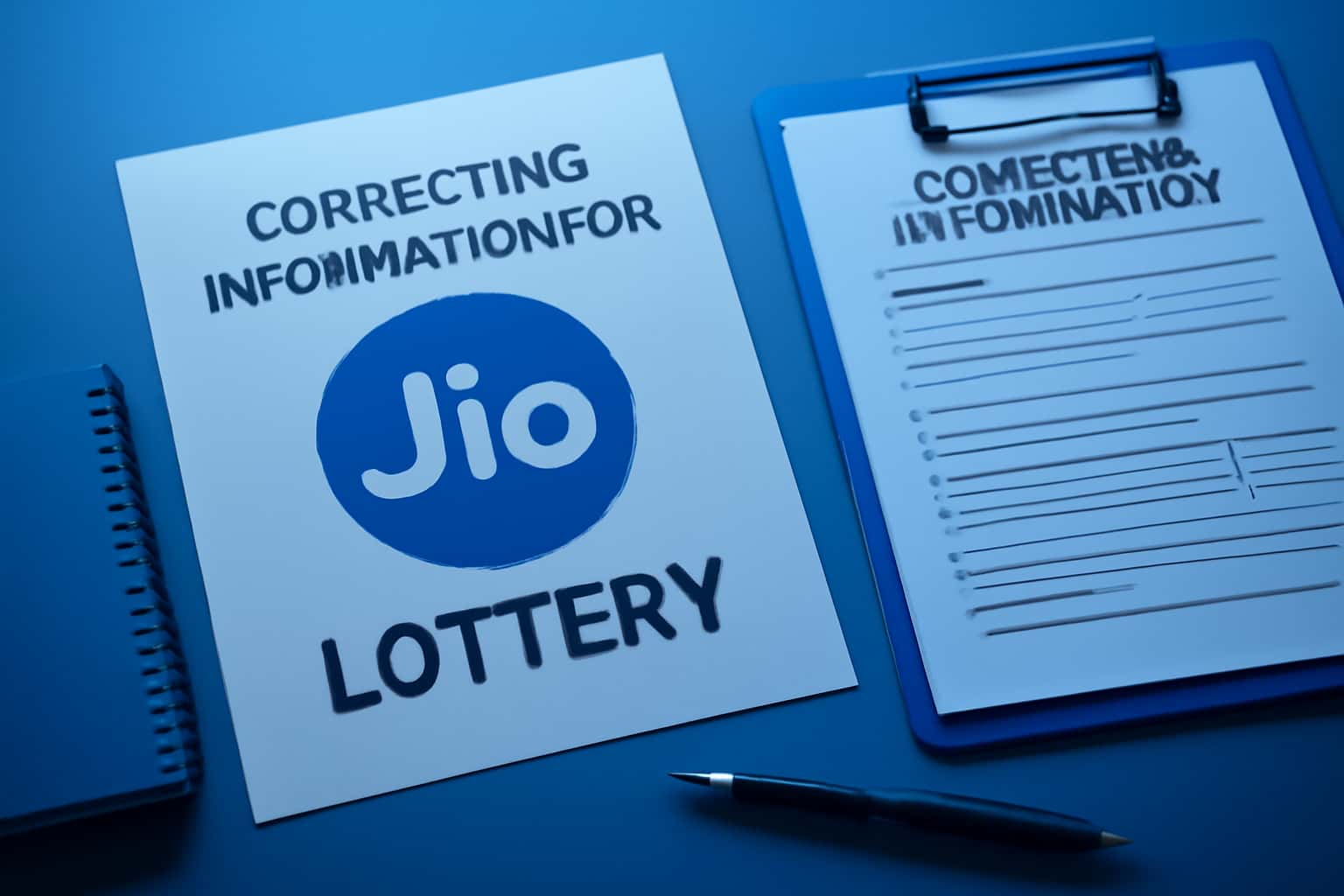 An informative scene about correcting information for Jio Lottery.
