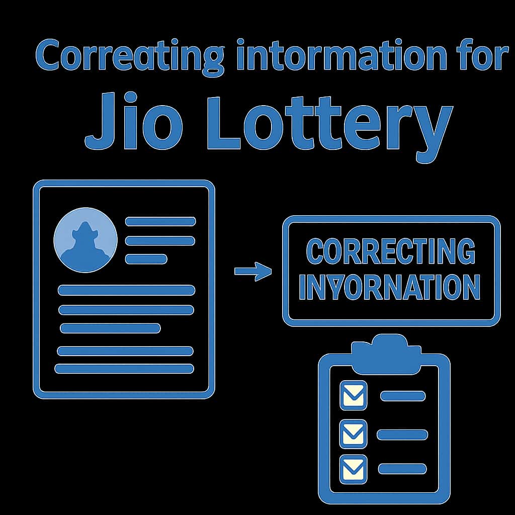 An educational diagram related to correcting information for Jio Lottery.