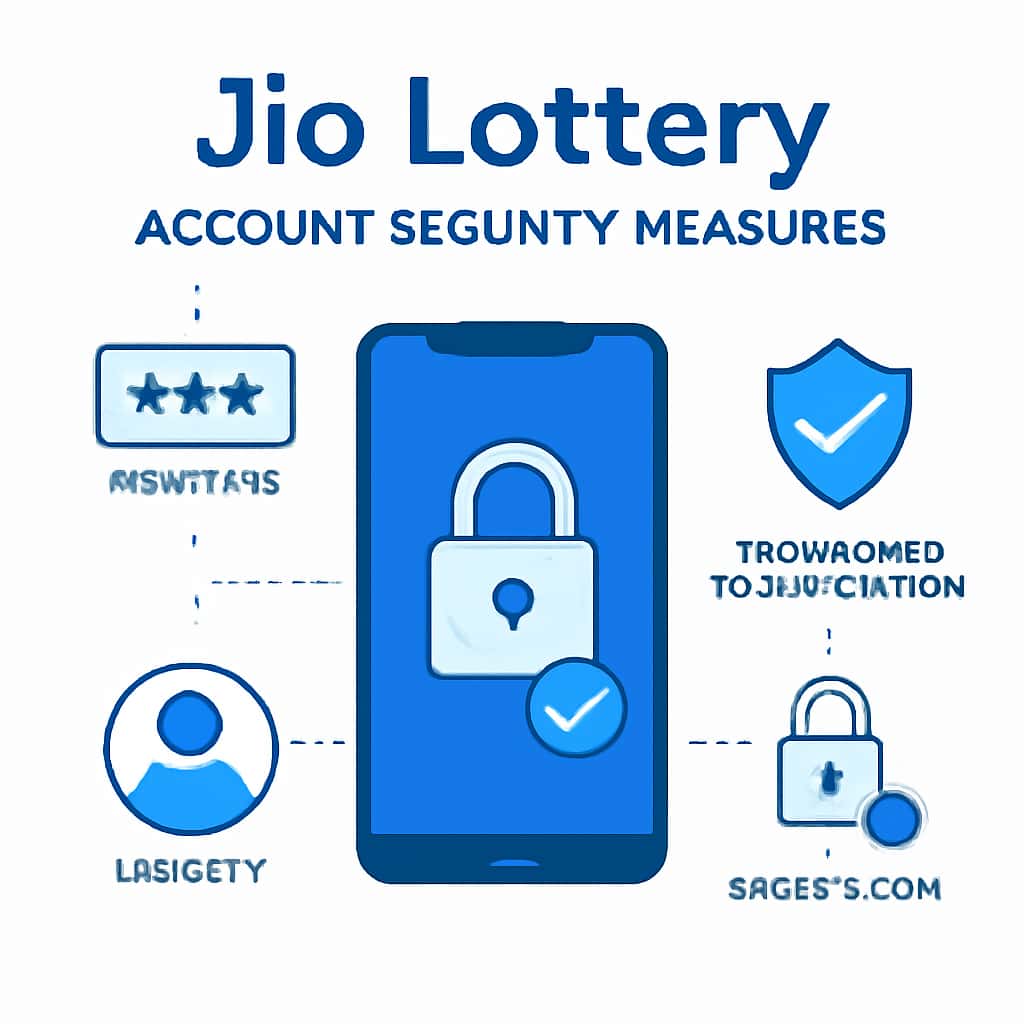 An educational diagram highlighting the security measures for Jio Lottery accounts.