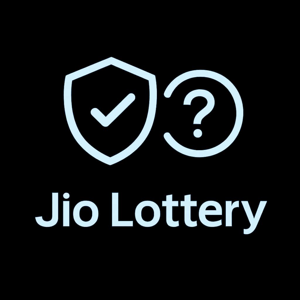 A professional badge illustrating Jio Lottery account security measures.