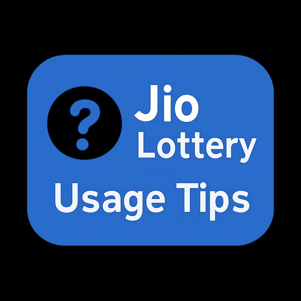 A simple badge for Jio Lottery Usage Tips.