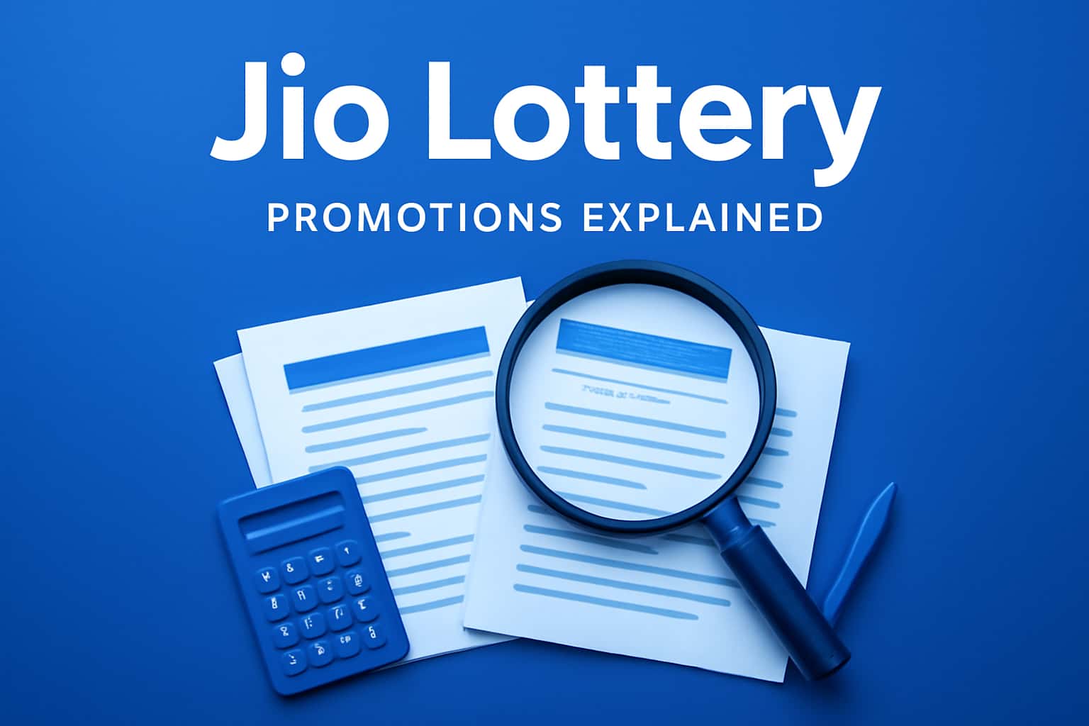 An informative graphic illustrating Jio Lottery Promotions with a futuristic design.