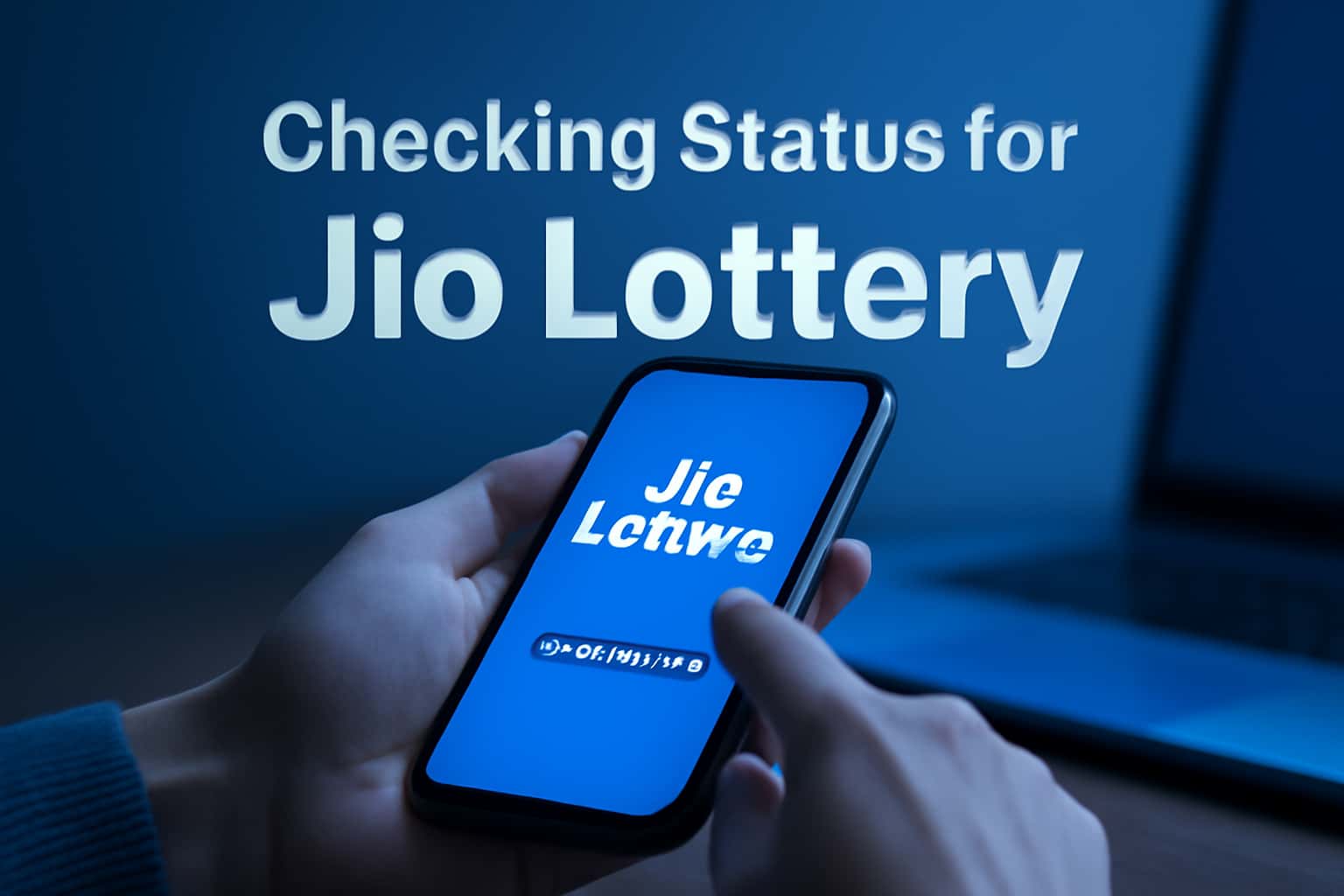 A visual representation of checking status for Jio Lottery, focusing on a user interface.